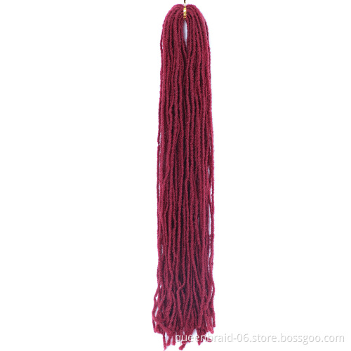 18 Inch Goddess Faux Locs Straight Gypsy Locs Crochet Hair Ombre Crochet Braids Dreadlocks Pre-Looped Synthetic Hair Extensions